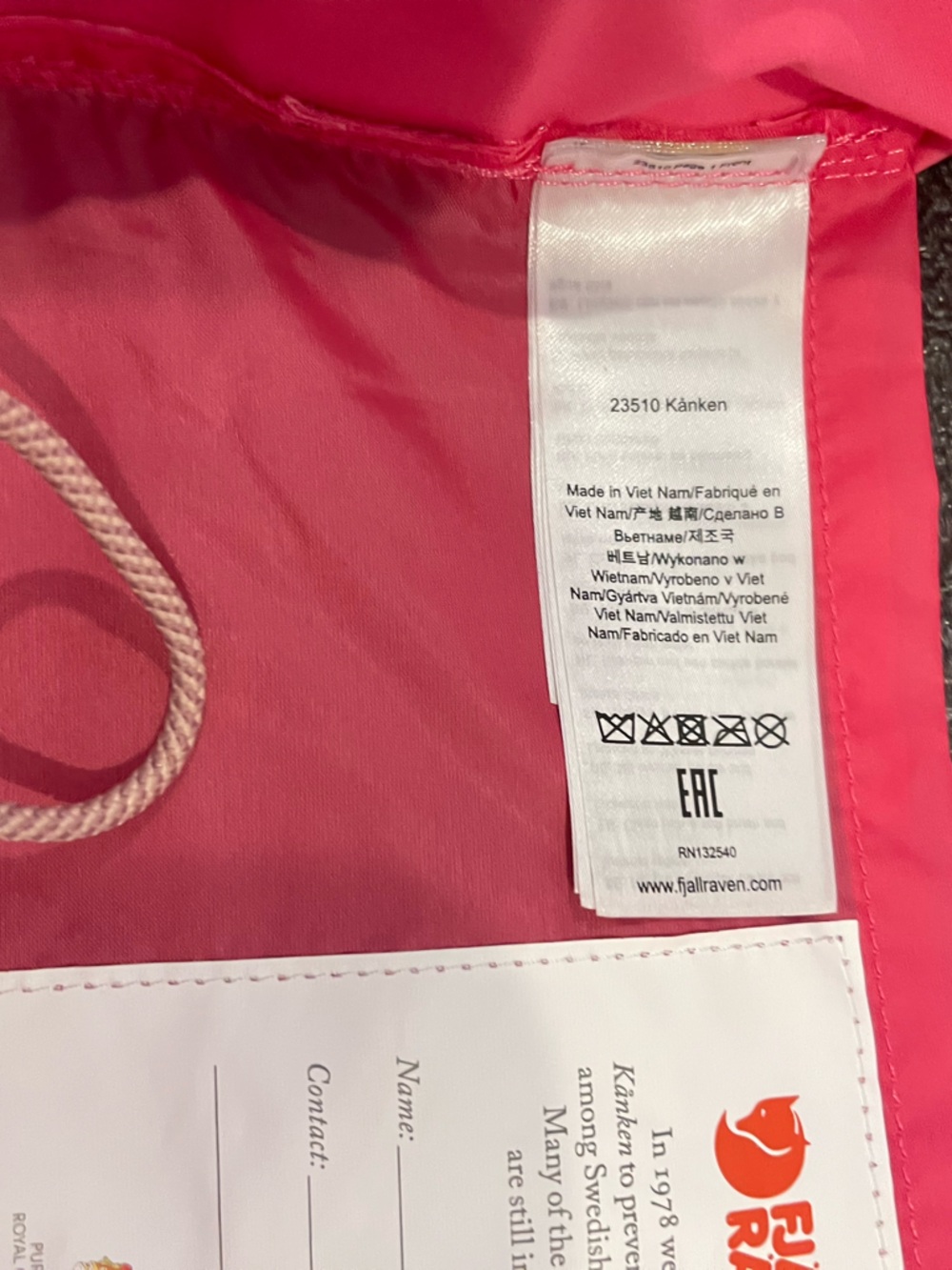 fjallraven hot pink backpack - Picture 9 of 10